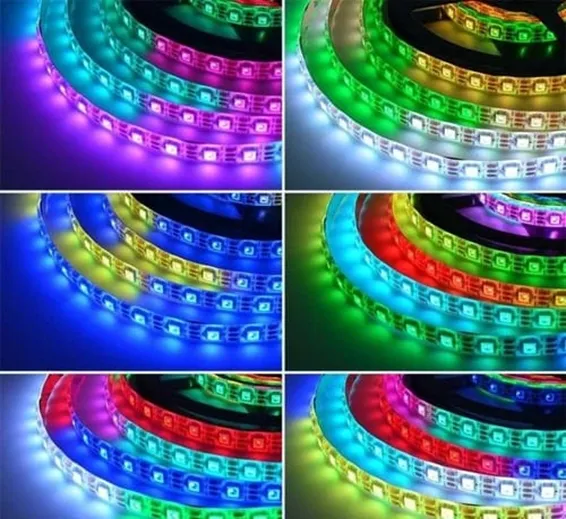 5V WS2812B Addressable LED Strip Light RGB 5 Meter 300 LEDs (60 LEDs Per Meter) IP65 Pixel Led Strip Waterproof with Silicon Coating in Pakistan